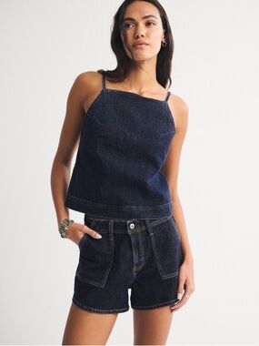 NWT Abercrombie High Rise Linen Blend Denim